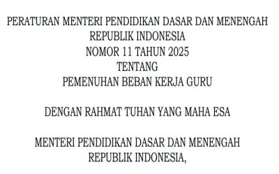Permendikdasmen Nomor 11 Tahun 2025